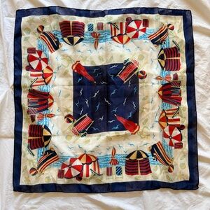 Women's Scarf Symphony Scarfs Made In Italy Coast Beach Print 20”x20”